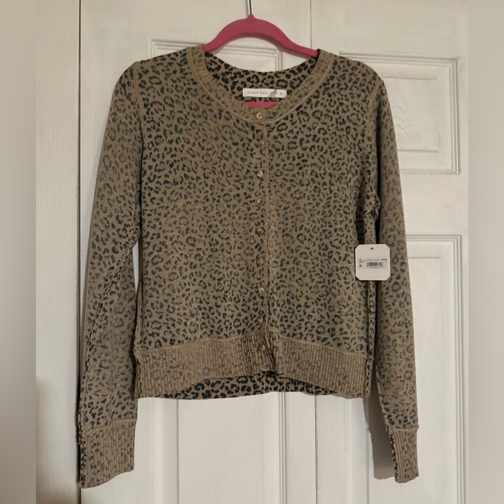 NWT Altar’d State Leopard Cardigan
